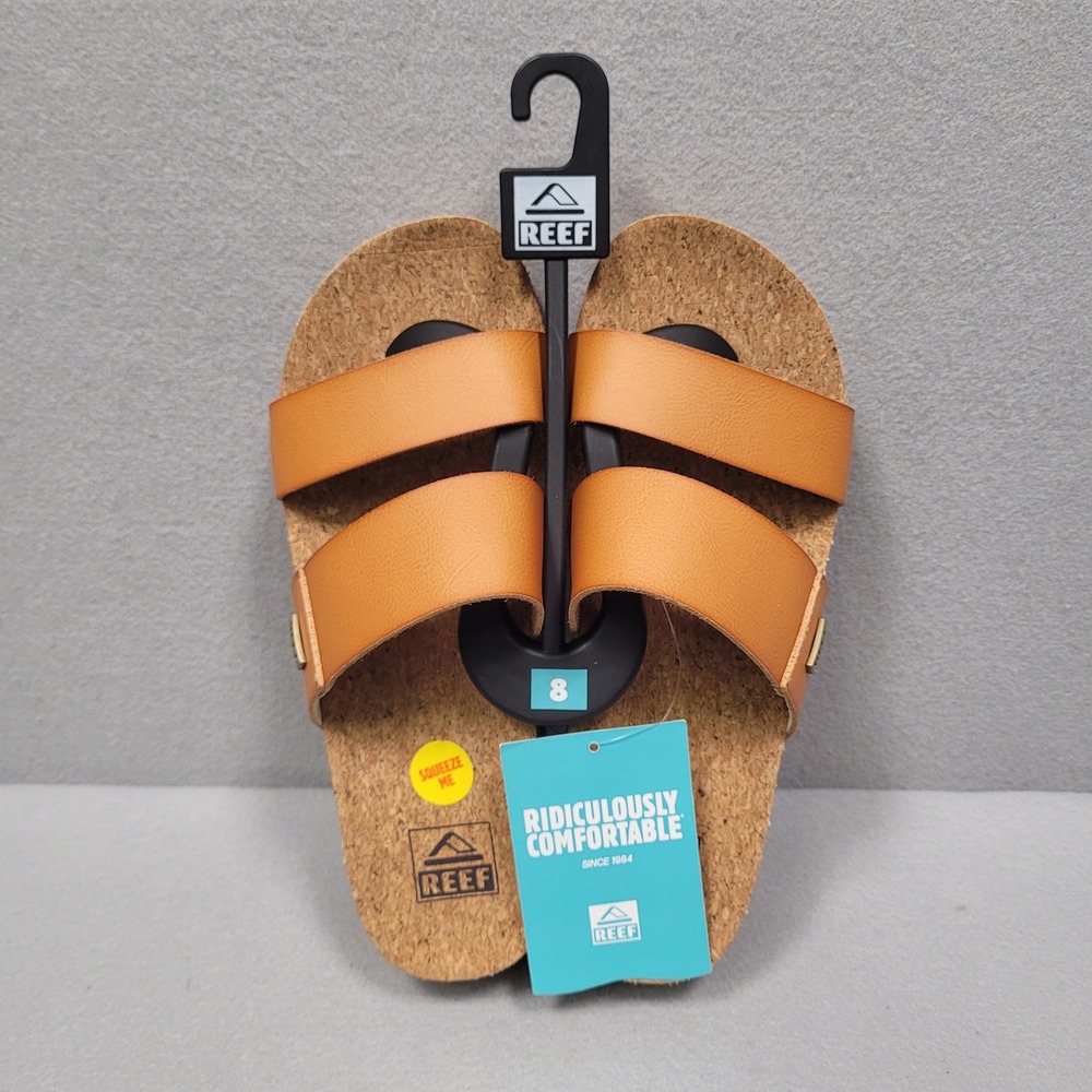 Reef Cushion Vista Hi 2.5 Natural Cork Platform Sandals Womens 8 CJ0655